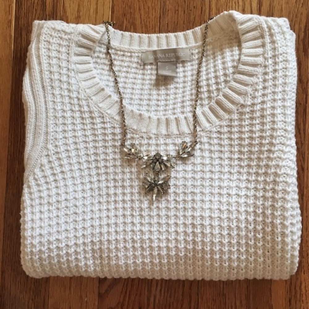 Banana Republic Ivory Textured Sweater sz S
